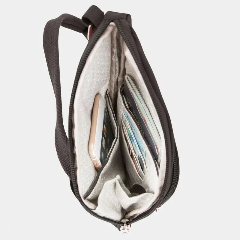 Travelon Anti-Theft Essentials Mini Asymmetric Crossbody Bag - Secure & Stylish Purse for Women - Perfect for Travel, Commuting & Everyday Use