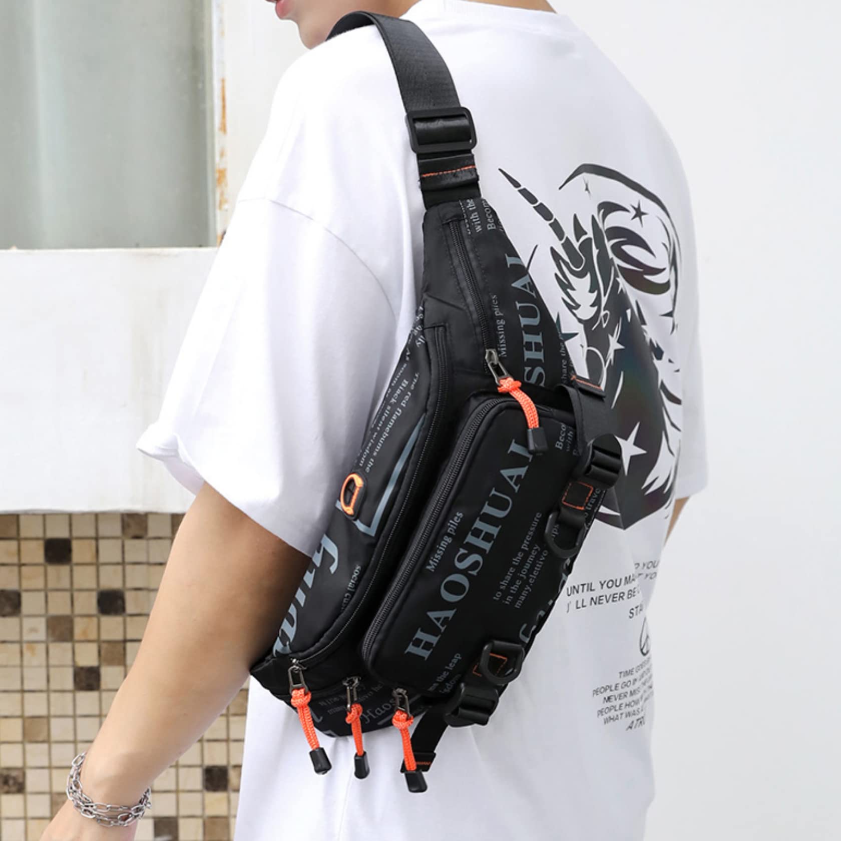 Waterproof Unisex Fanny Pack Waist Bag with Adjustable Strap & Headphone Jack - Running, Gym & Outdoor Activities (Black) - Perfect for Hiking, Travel & Workouts