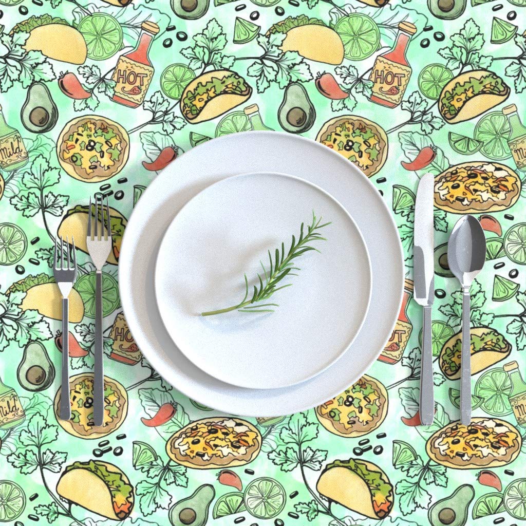 Custom Printed Cotton Sateen Tablecloth 90