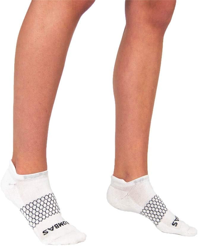 Bombas Women's Original Comfort Ankle Socks - Soft Breathable White Socks, Size Large - Perfect for Running, Yoga & Everyday Wear