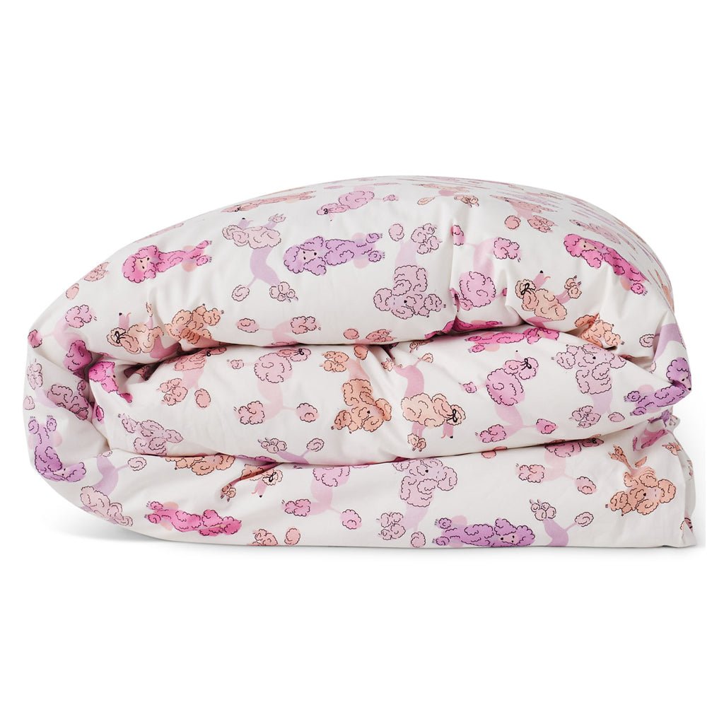 Organic Cotton Quilt Cover with Pink Poodle Design - Soft & Breathable Bedding Set for Kids Room, Nursery or Guest Bedroom Decor
