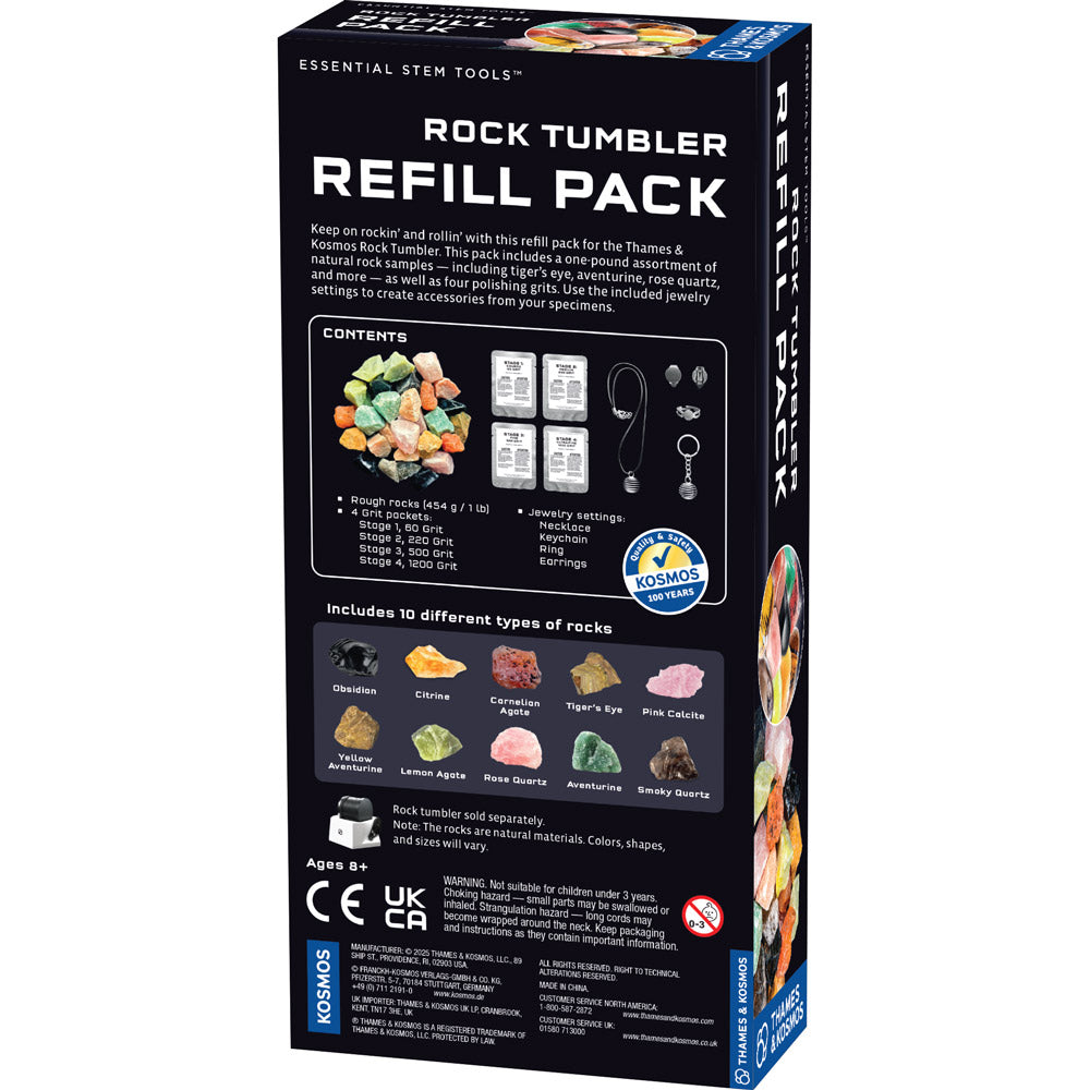 Thames & Kosmos Rock Tumbler Refill Pack - Grit, Polish & Supplies for Gemstone Polishing - Perfect for DIY Jewelry Making & Science Kits
