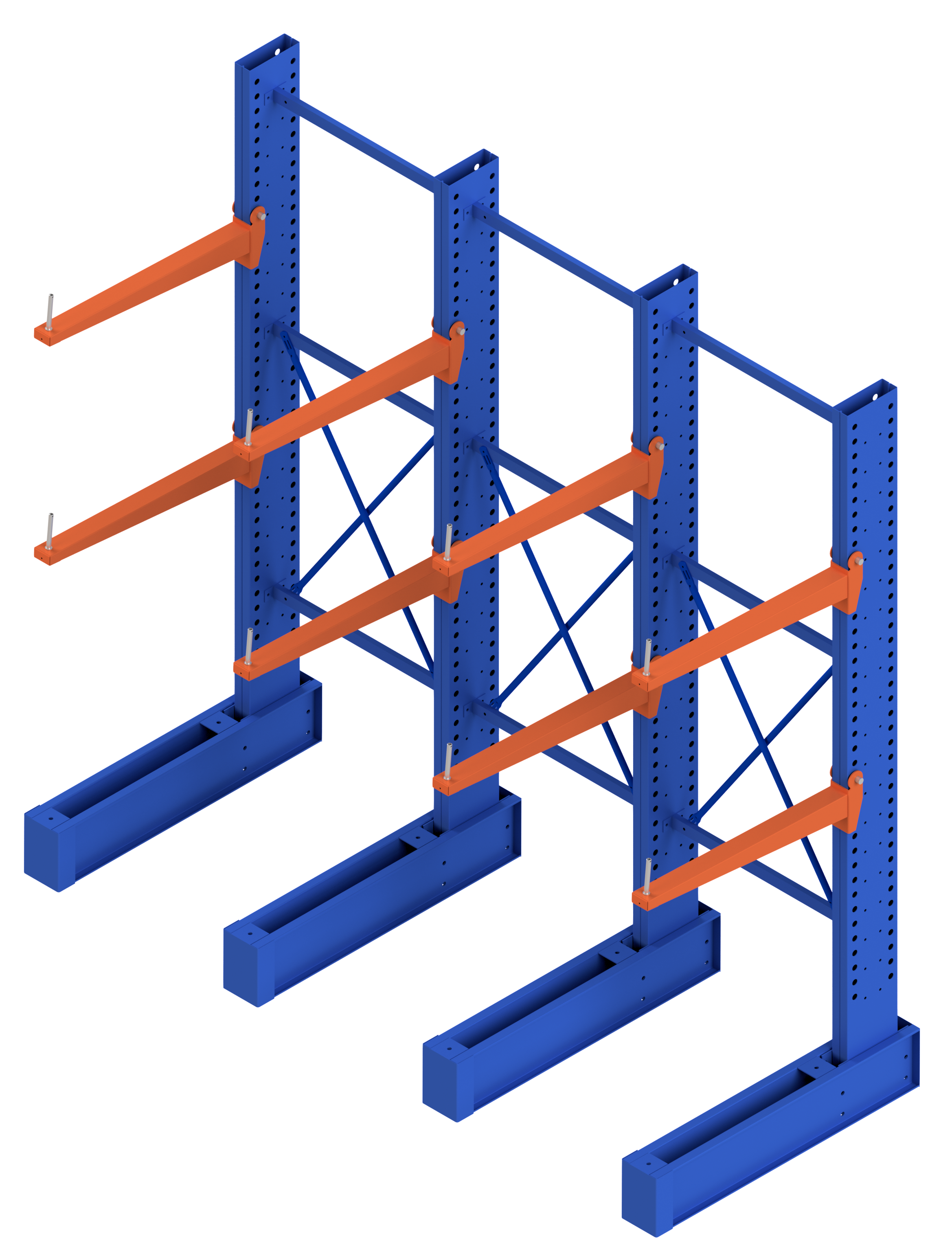 Heavy Duty Cantilever Racking System - 3 Bay Industrial Storage Shelves for Warehouse, Garage & Workshop Organization