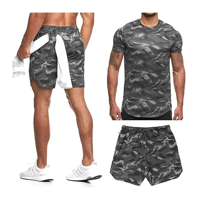 Men's Gym Workout Set - Breathable Fitness T-Shirt & Shorts for Running, Training & Gym - Activewear for Men | Perfect for Workouts, Jogging & Sports