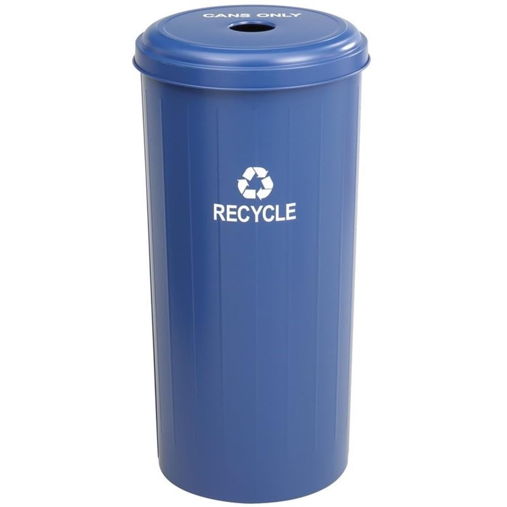 Pemberly Row Tall Round Receptacle in Blue - Modern Decorative Trash Can for Home, Office & Bathroom