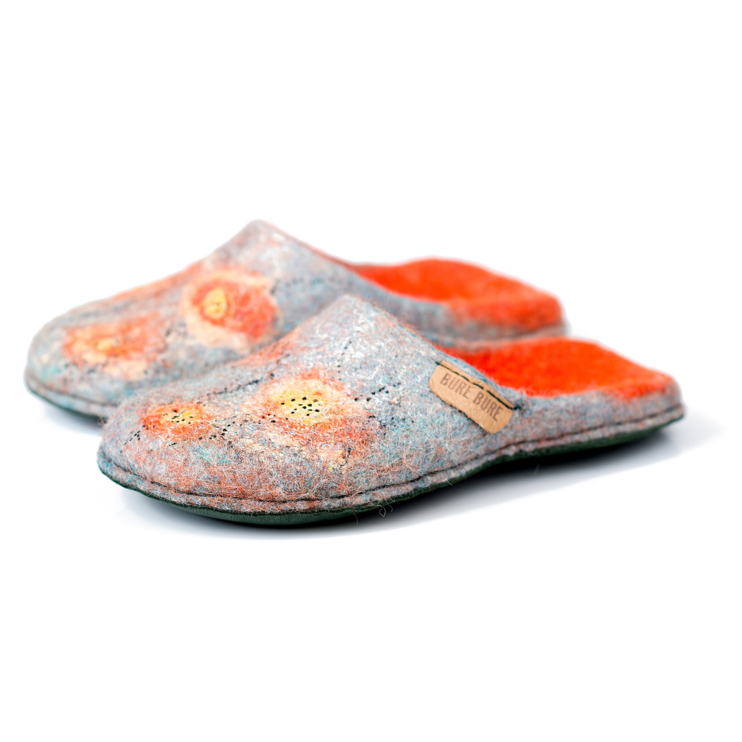 Handmade Viola Wool Slip-On Slippers for Women - Cozy House Shoes for Winter, Indoor Comfort & Mothers Day Gift Ideas - Perfect for Relaxing at Home, Spa Days & Gift Giving