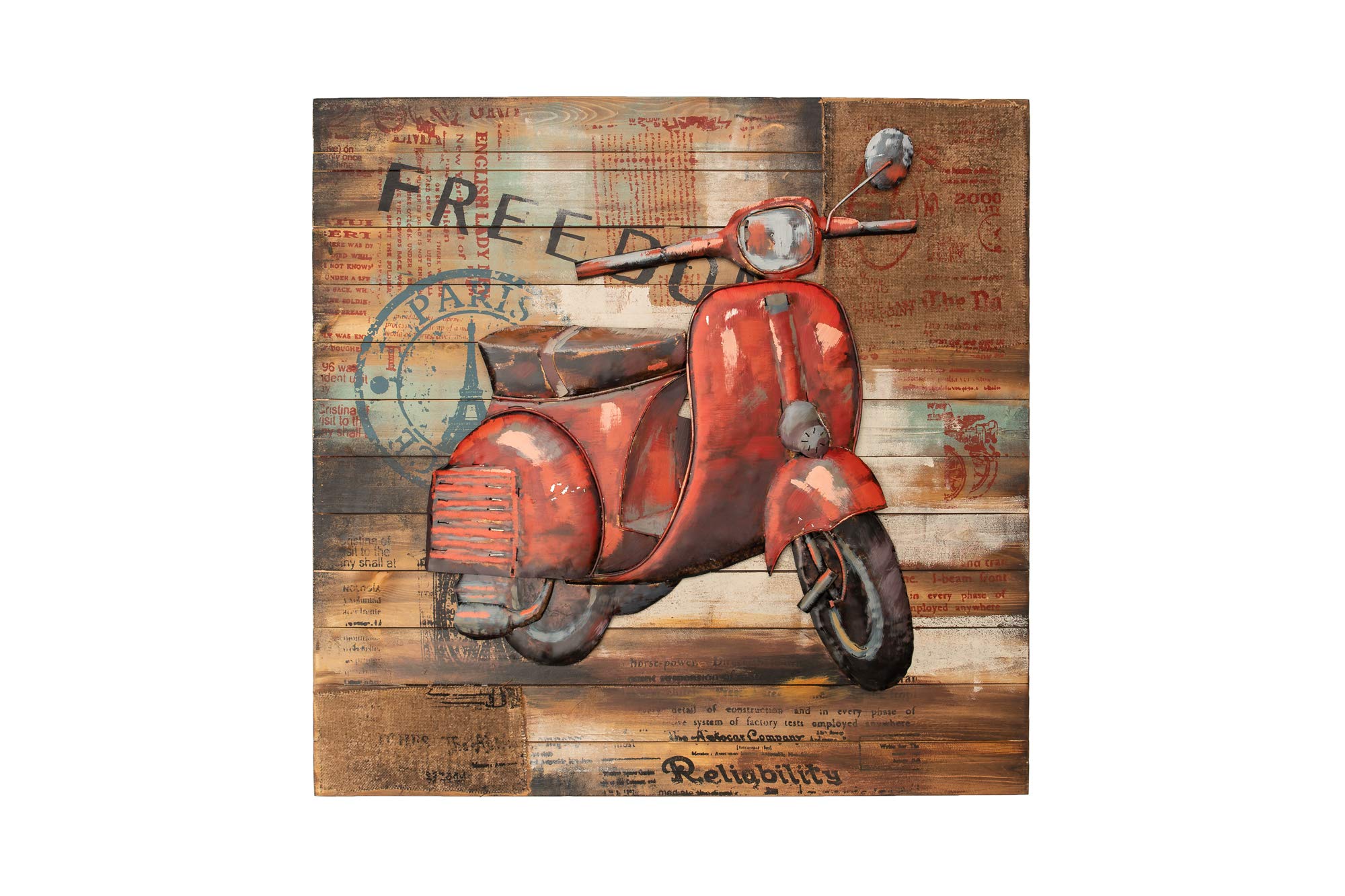 3D Metal Wall Art - Handcrafted Hammered Galvanized Steel Wall Decor with Unique Hand-Painted Designs | Ready to Hang for Living Room, Bedroom, or Office