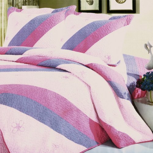 Dulcea 3-Piece Full/Queen Size Embroidered Patchwork Quilt Set - Boho Chic Bedding for Cozy Bedroom Decor & Guest Room Essentials