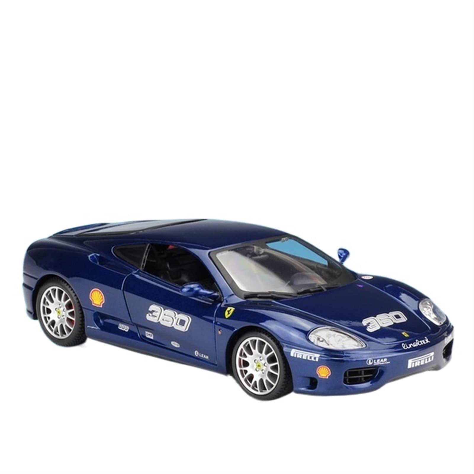 1:24 Scale Ferrari 360 Challenge Racing Car Blue Diecast Alloy Model - Collectible Static Simulation Toy for Adults | Perfect for Display, Gift Giving, and Racing Enthusiast Collections