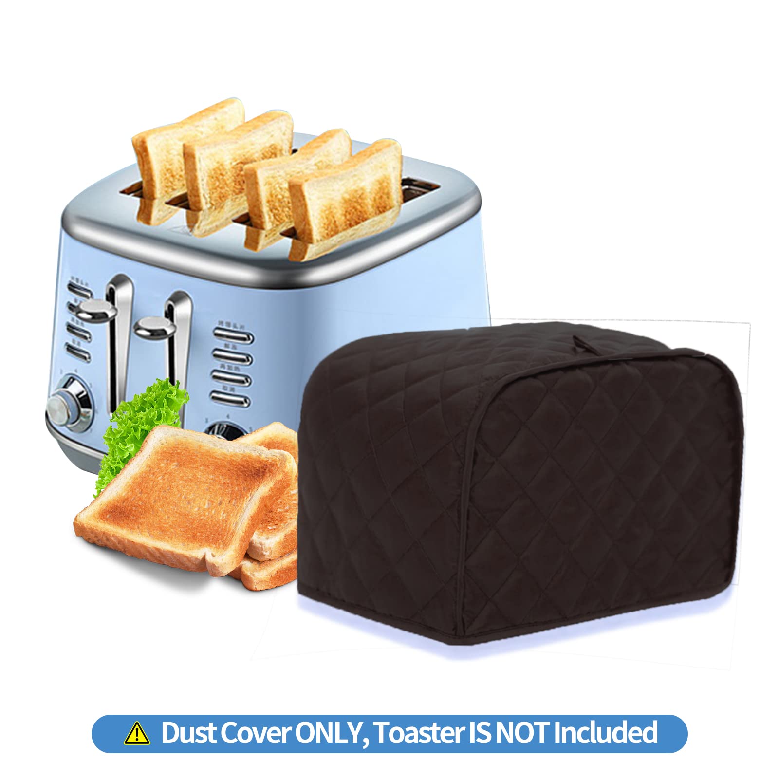 Quilted Polyester Toaster Cover for 4-Slice Bread Toaster - Dustproof & Fingerprint Resistant Bakeware Protector - Perfect Kitchen Gift for Mom (Cocoa Brown) - Ideal for Home, Kitchen & Housewarming Gifts