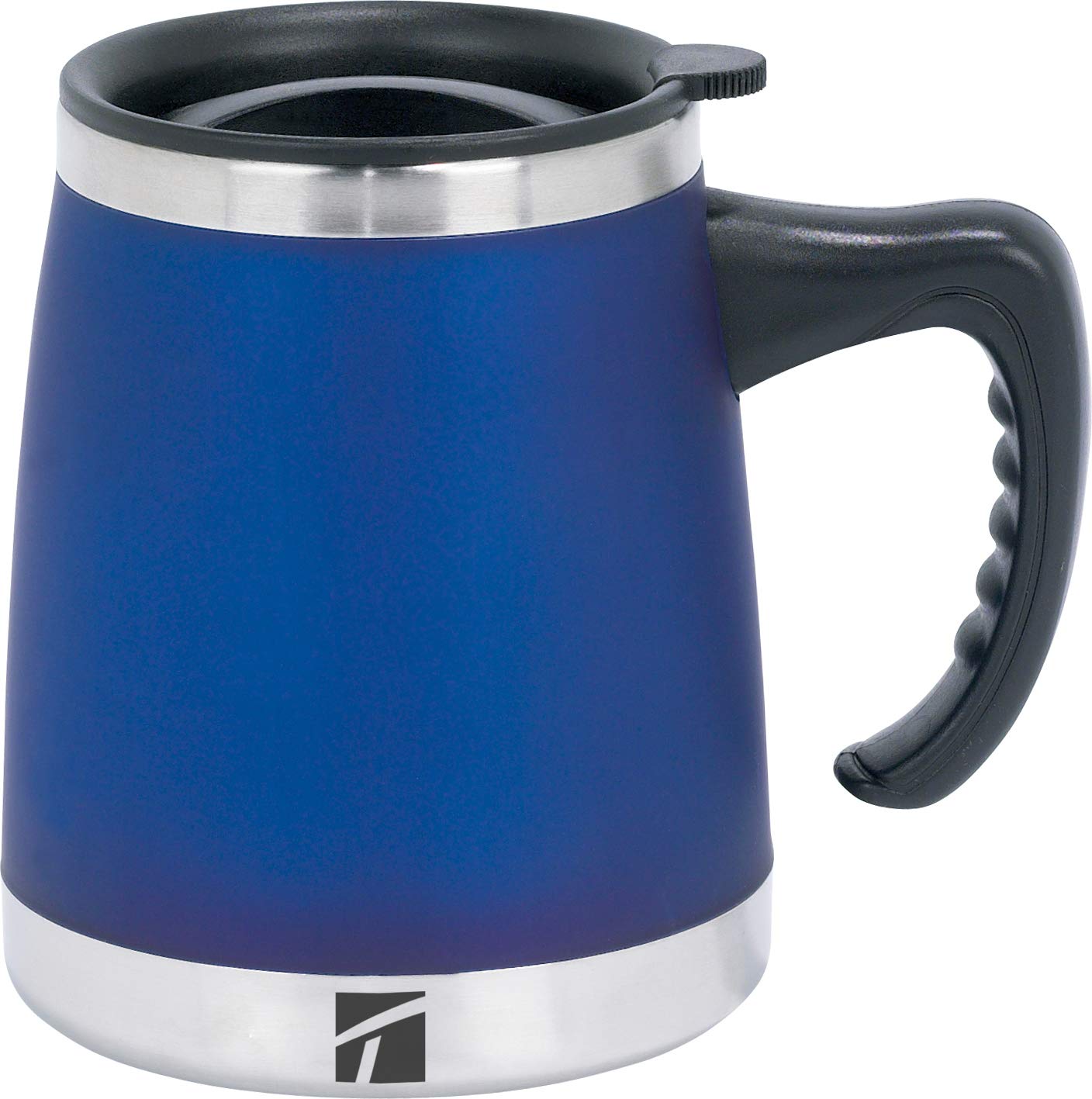 Trudeau Maison Umbria 15 oz Stainless Steel Insulated Desk Mug - Keeps Drinks Hot/Cold - Perfect for Office, Home & Travel - Blue