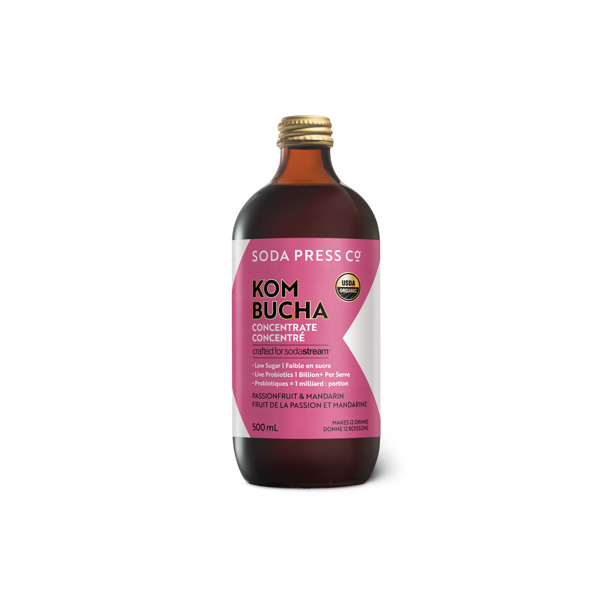 Organic Passionfruit & Mandarin Kombucha - Refreshing Probiotic Drink for Gut Health | Perfect for Post-Workout Recovery & Healthy Lifestyle