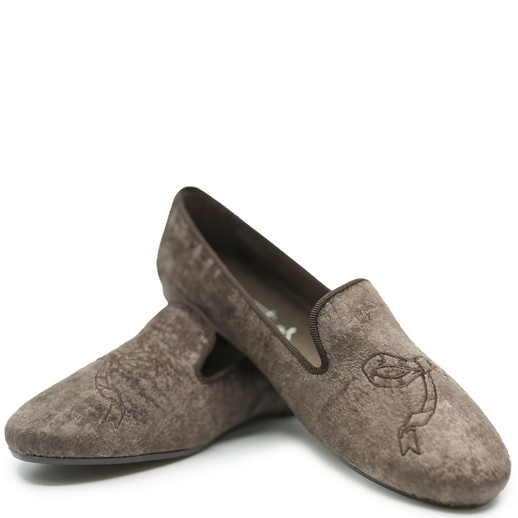 Coco Bow Embroidered Loafers for Women - Comfortable Slip-On Flats with Elegant Design - Perfect for Office, Casual Outfits & Special Occasions