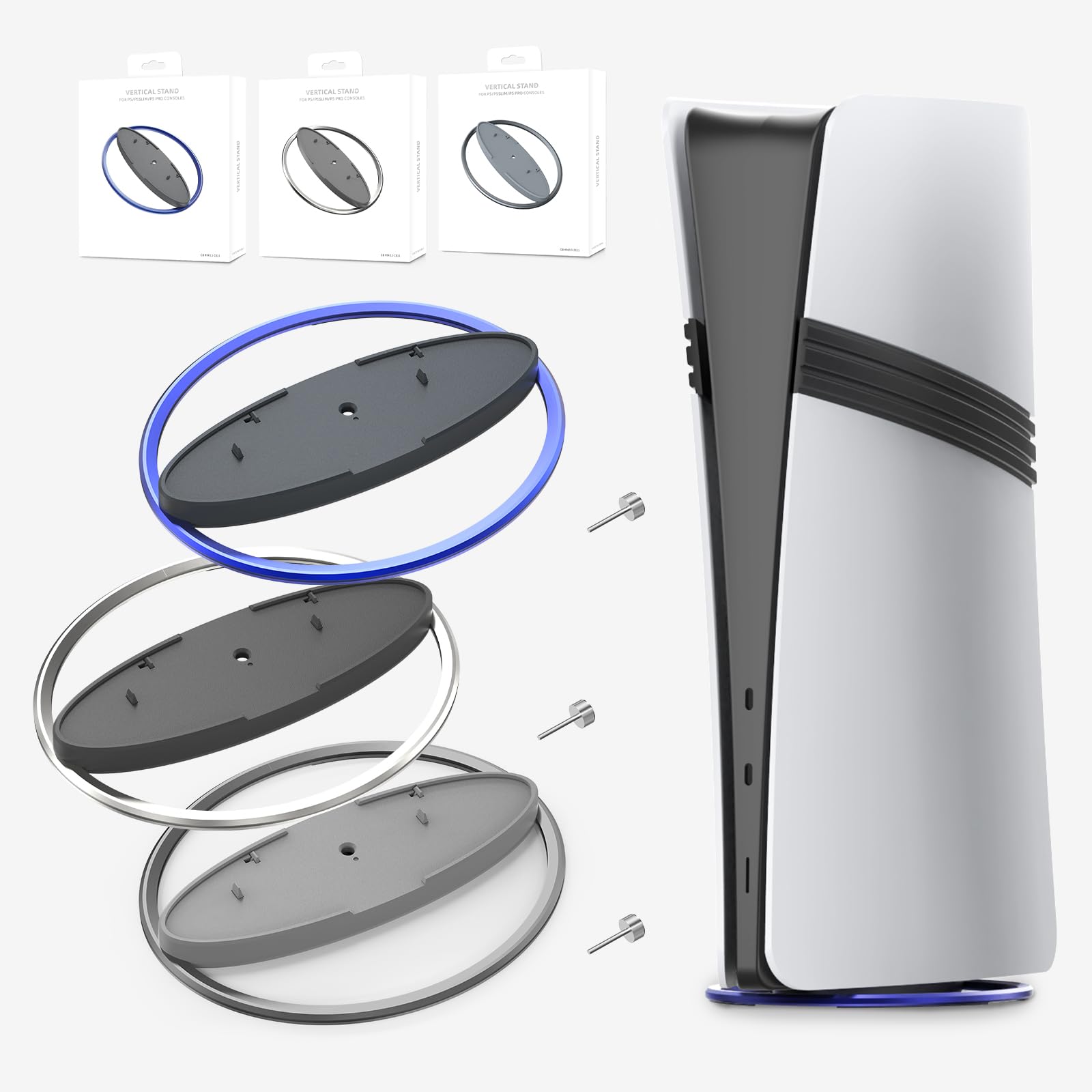 XBERSTAR PS5 Stand Holder for PS5 Slim & Pro - Vertical Cooling Base Stand with Anti-Slip Design for PlayStation 5 Console (Blue) - Perfect for Gaming Setup & Home Entertainment System