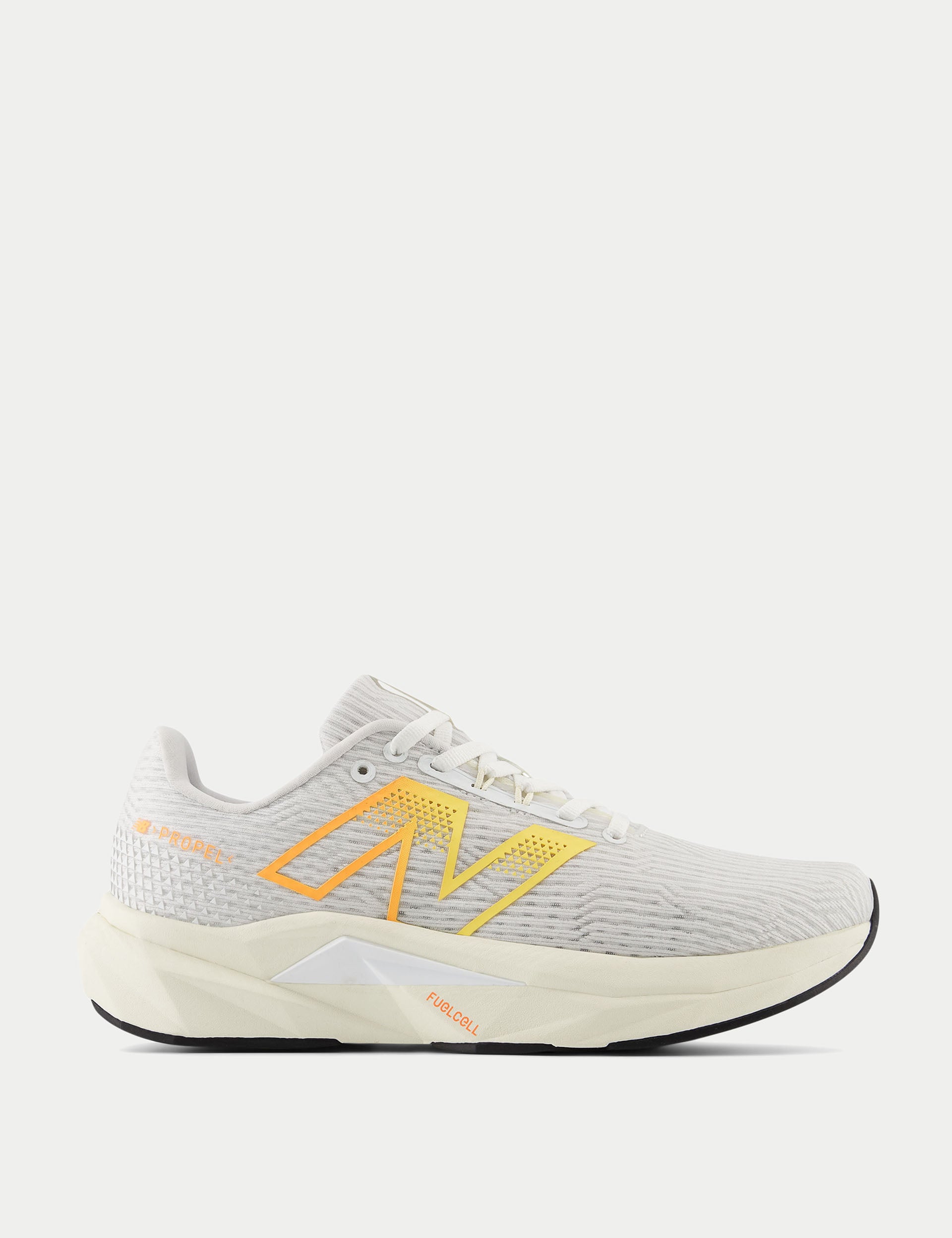 FuelCell Propel v5 Running Shoes for Men & Women - White/Mango - Lightweight Cushioned Sneakers for Training, Gym Workouts & Daily Wear