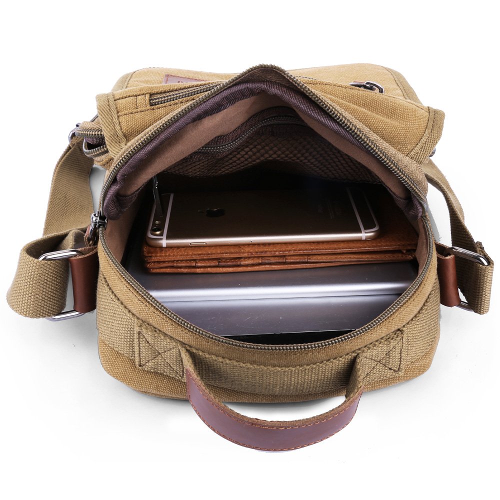 XINCADA Men's Messenger Bag - Durable Canvas Shoulder Bag for Work, Business & Travel - Stylish Crossbody Purse for Daily Commute & Office Use