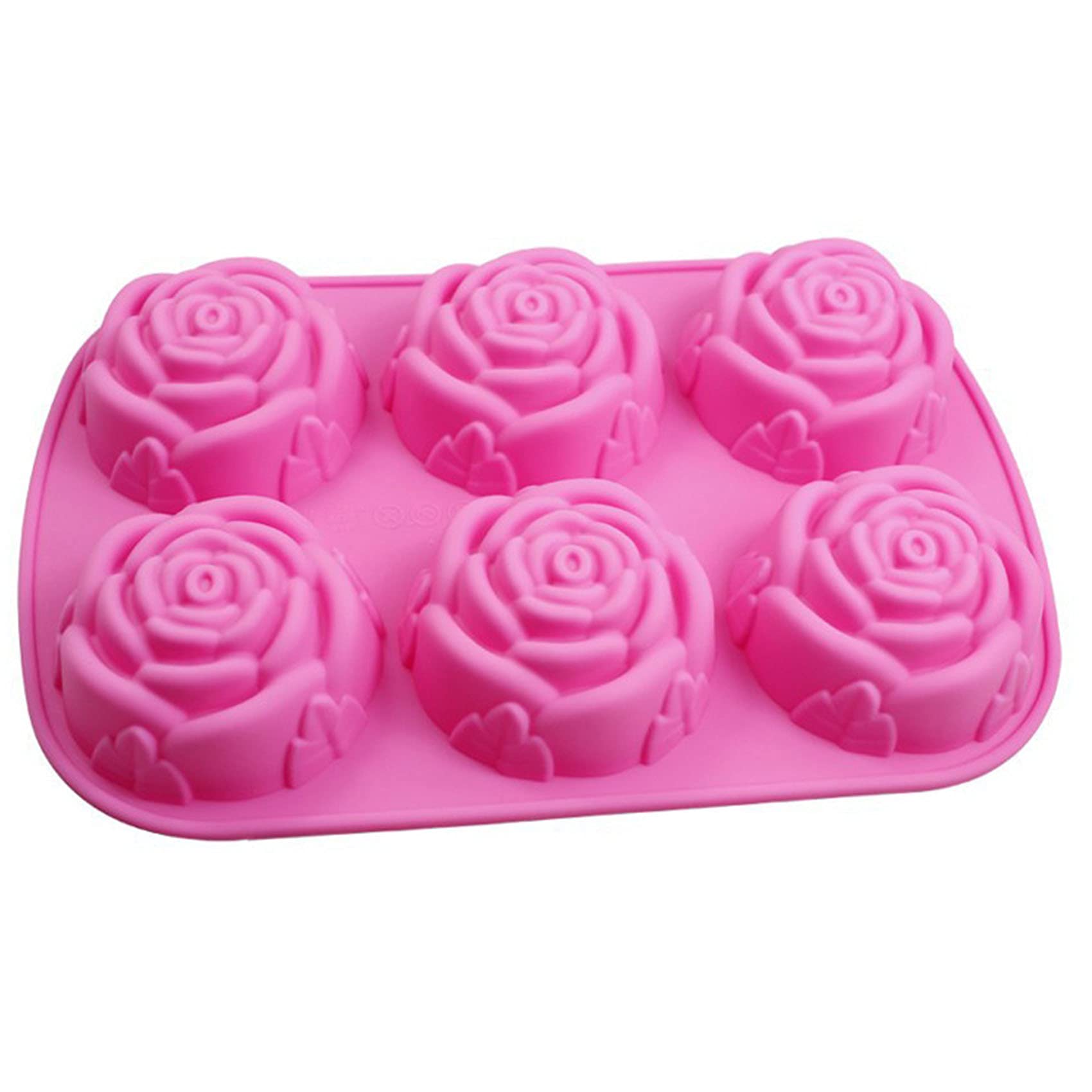 Rose-Shaped Silicone Baking Molds for Chocolate, Soap, Bread, Cornbread, Bundt Cake, Muffins & Puddings - Perfect for Valentine's Day, Weddings & Romantic Desserts