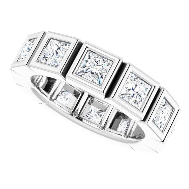 2.52 Carat Princess Cut Diamond Eternity Band Ring for Women - Perfect for Weddings, Anniversaries & Special Occasions