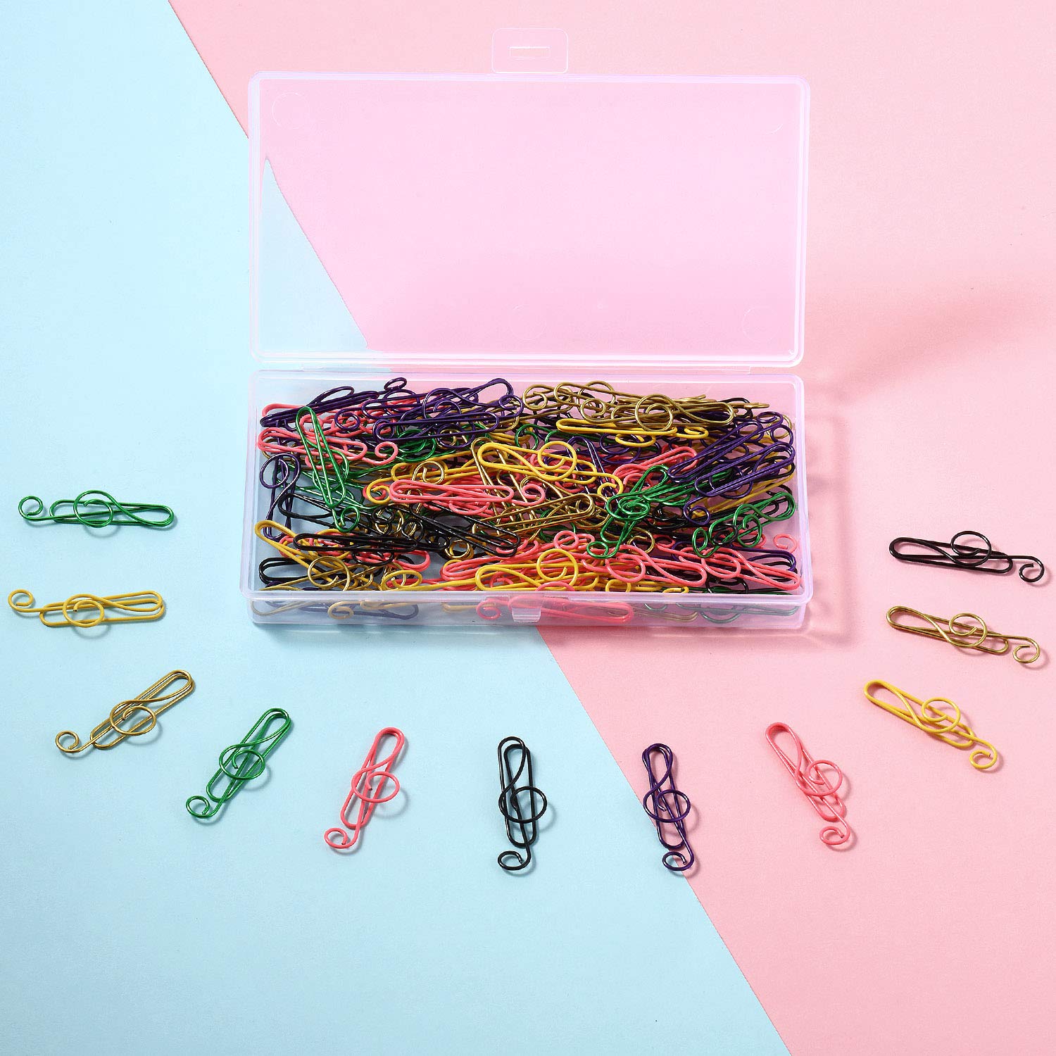 Outus 6-Color Metal Music Note Paper Clips - Treble Clef Bookmark Clips for Office, School & Notebooks | Fun Teacher Gifts & Desk Organizers | Perfect for Music Lovers, Classroom Supplies & Creative Journaling