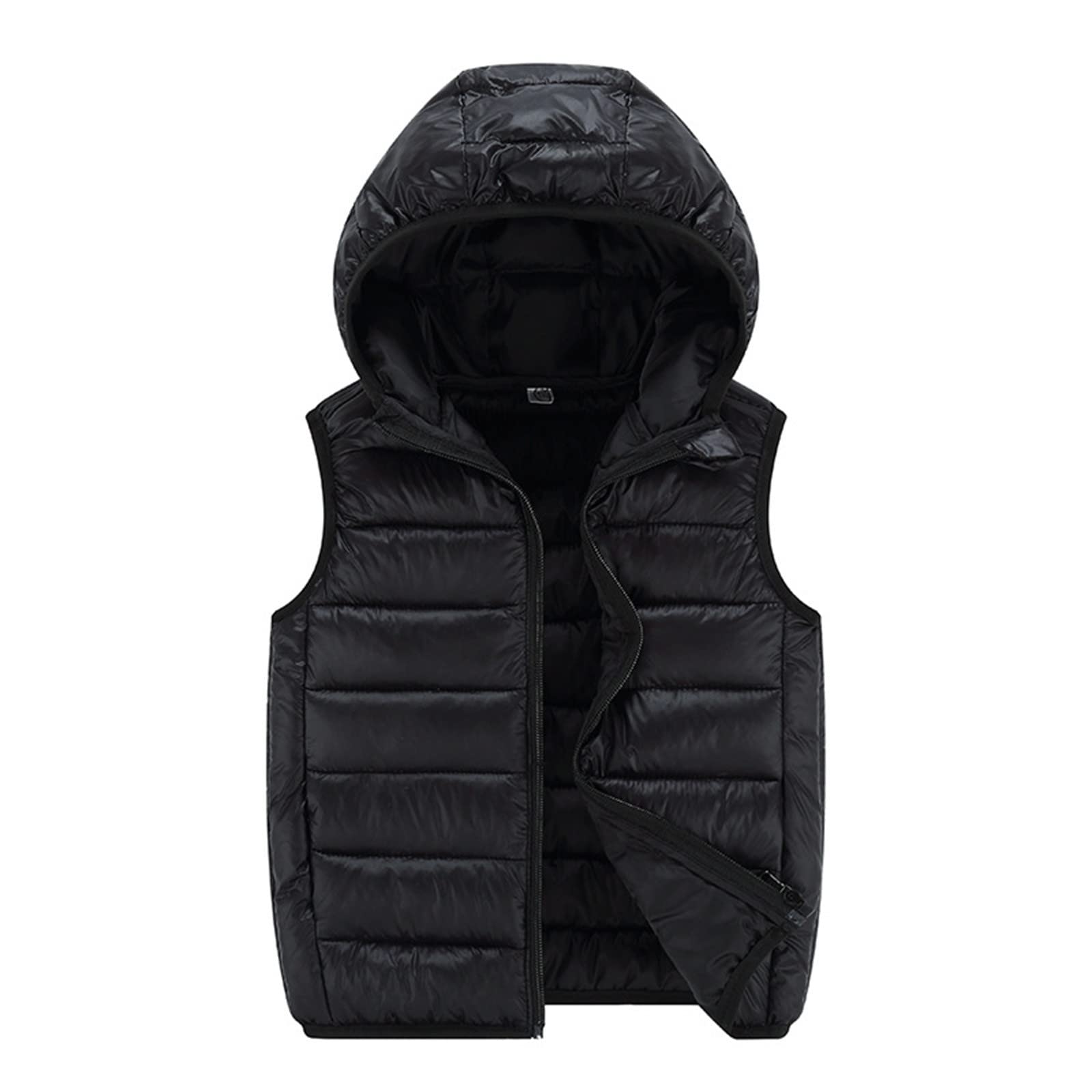 Kids Windproof Hooded Puffer Vest - Packable Sleeveless Jacket for Boys & Girls | Warm Winter Waistcoat for Spring Travel & Outdoor Activities