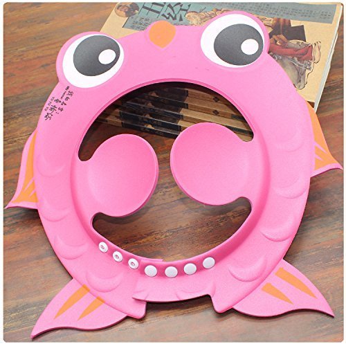 Vroxy Adjustable Fish-Shaped Baby Shower Cap - Waterproof Bathing Hat for Infants & Toddlers with Eye/Ear Protection | Soft Washable Hair Cover for Kids | Perfect for Bath Time, Swimming & Hair Washing (Random Color - 1PC)