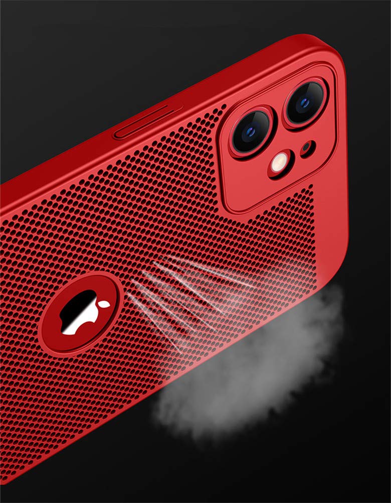 Ultra-Thin Slim Fit iPhone 12 Pro Max Case (6.7 inch 2020) - Breathable Cooling PC Back Cover with Skin Touch Feel & Heat Dissipation Technology | Perfect for Daily Use, Work & Outdoor Activities | Red