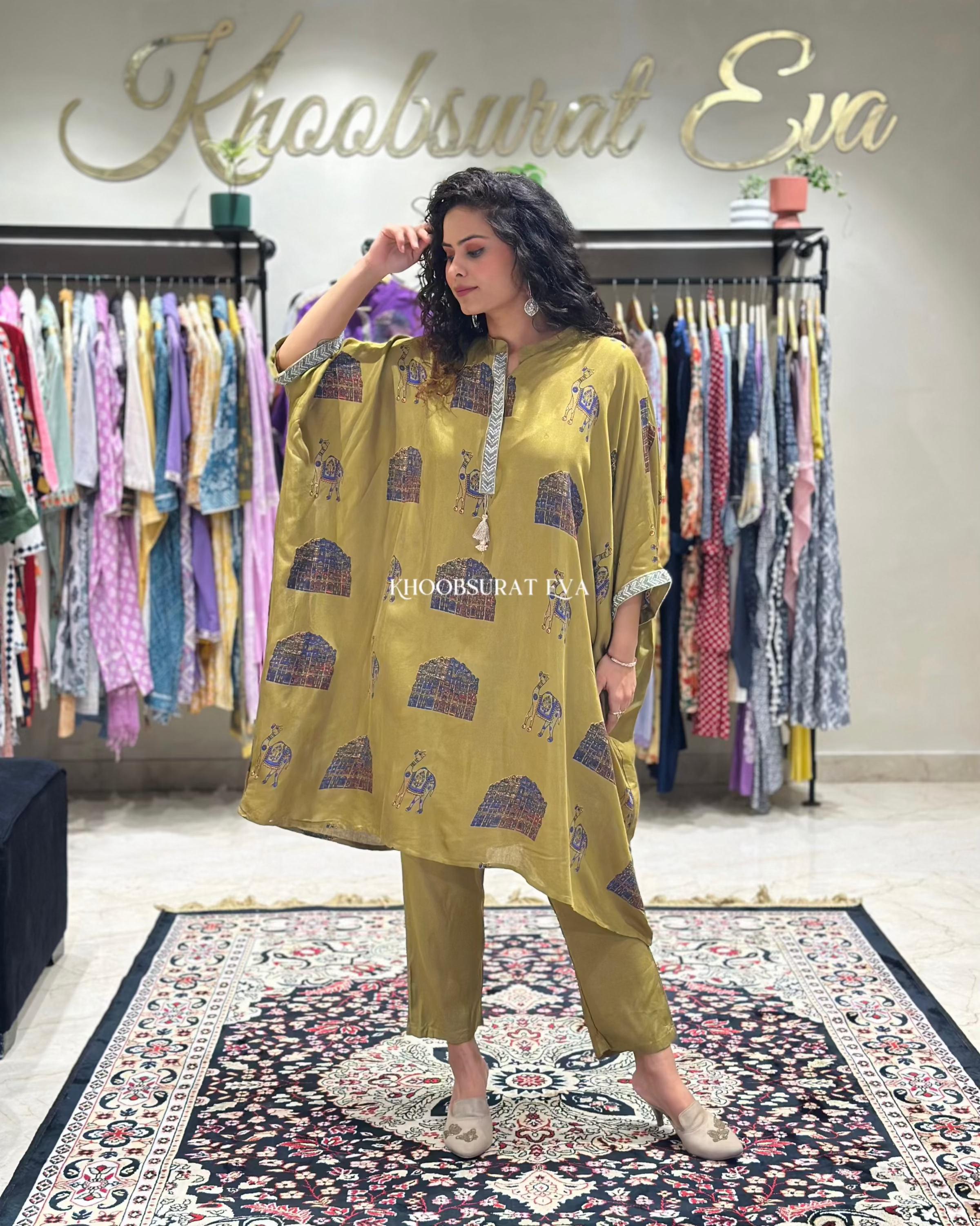 Stylish Jaipur Kaftan Tunic Co-Ord Set for Women | Boho Chic Ethnic Outfit | Perfect for Beach Vacations, Summer Parties & Casual Wear