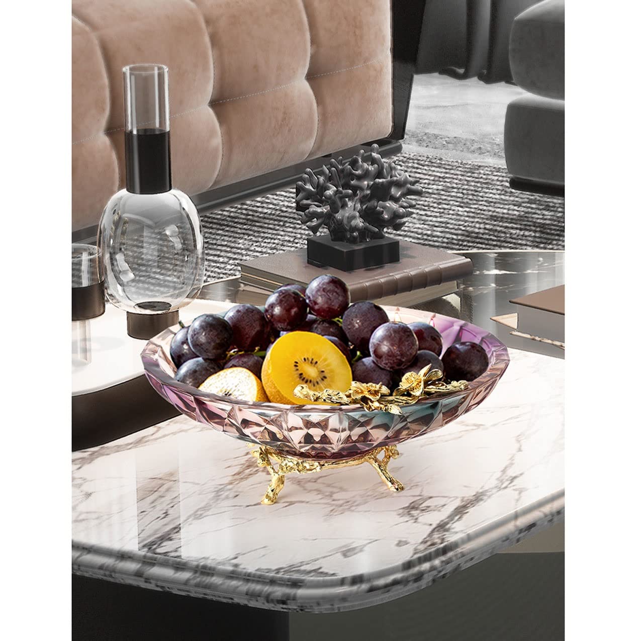 Crystal Glass Fruit Bowls - Elegant Serving Trays & Party Platters for Candy, Snacks, Desserts | Perfect for Weddings, Baby Showers & Holiday Centerpieces