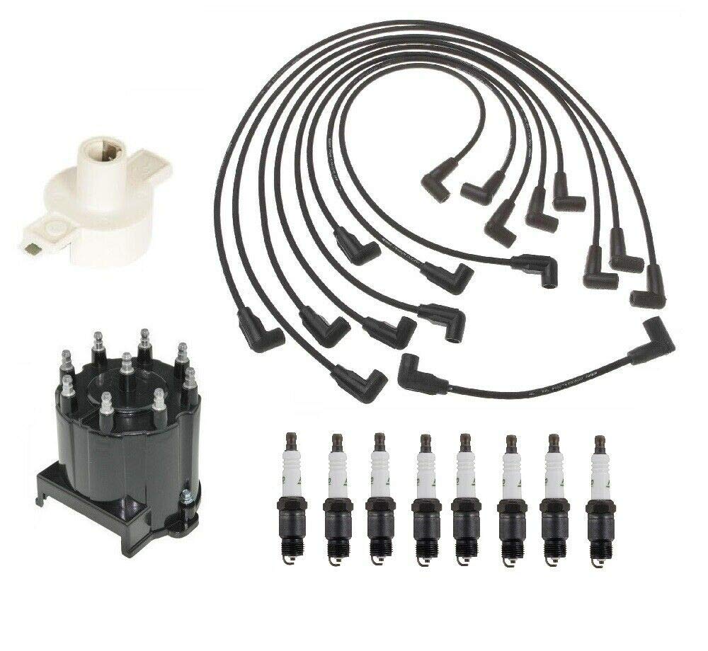 Chevrolet Distributor Cap Rotor Kit with Spark Plugs & Wires - High Performance Ignition Replacement Parts for Smooth Engine Operation - Perfect for Chevy Silverado, Tahoe, Suburban & More