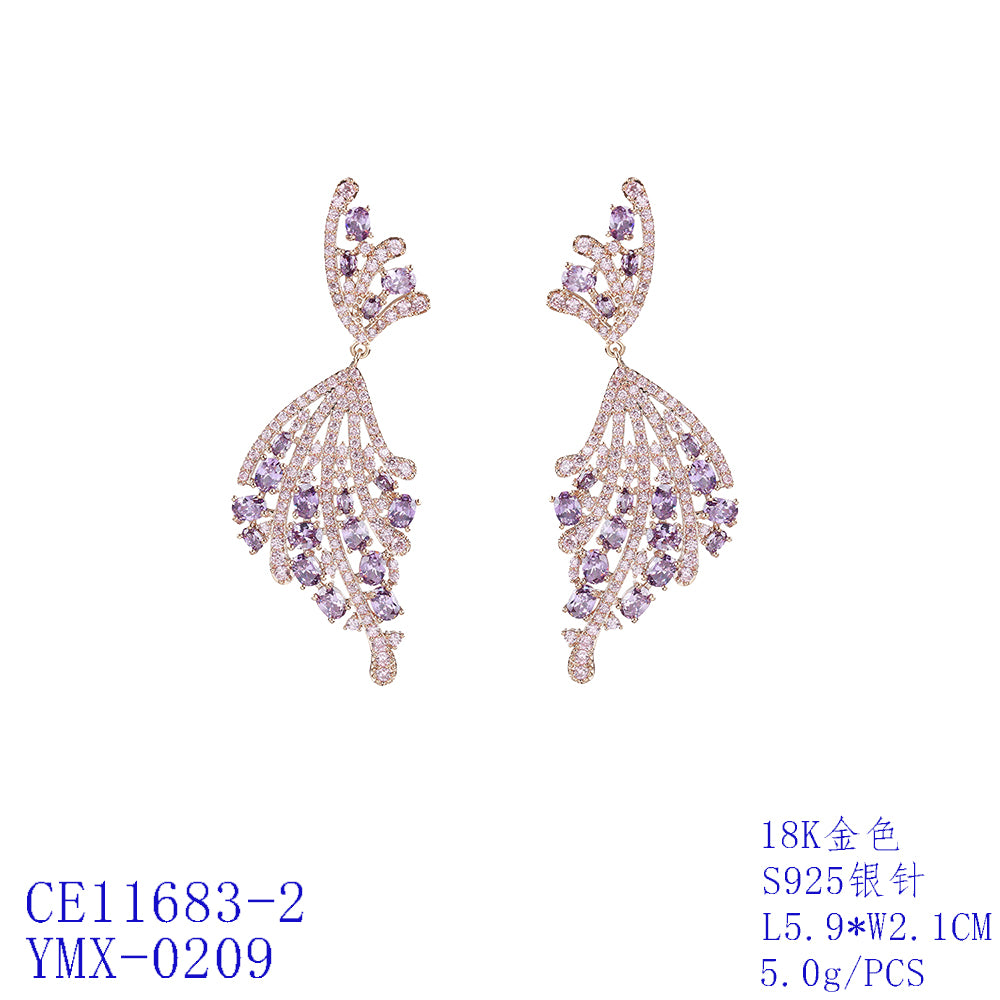 Elegant Cubic Zirconia Dangle Wedding Earrings for Women - Bridal Jewelry Gift for Bride, Party & Special Occasions