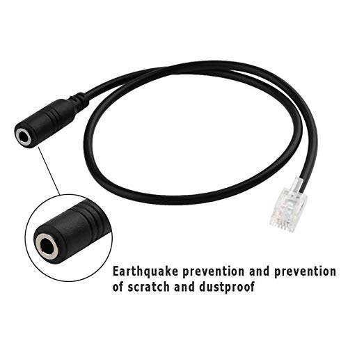 RJ9 4P4C Male to 3.5mm Female Adapter Cable - 3.5mm Headset Jack to RJ9 Phone Connector for Avaya & Cisco Desk Phones - Perfect for Office Communication & Call Center Setups