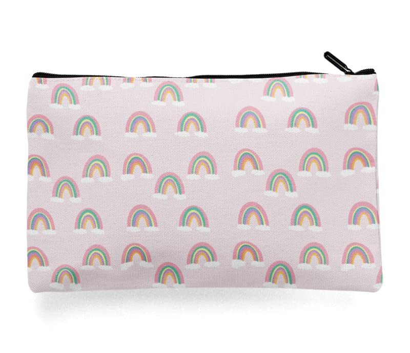 Multipurpose Canvas Pouch for Travel Organizer - Waterproof Cosmetic Bag, Stationery & Gadget Storage - Rainbow Color Accessory Pouch for Women | Perfect for Daily Use, Travel Essentials & Handbag Organization