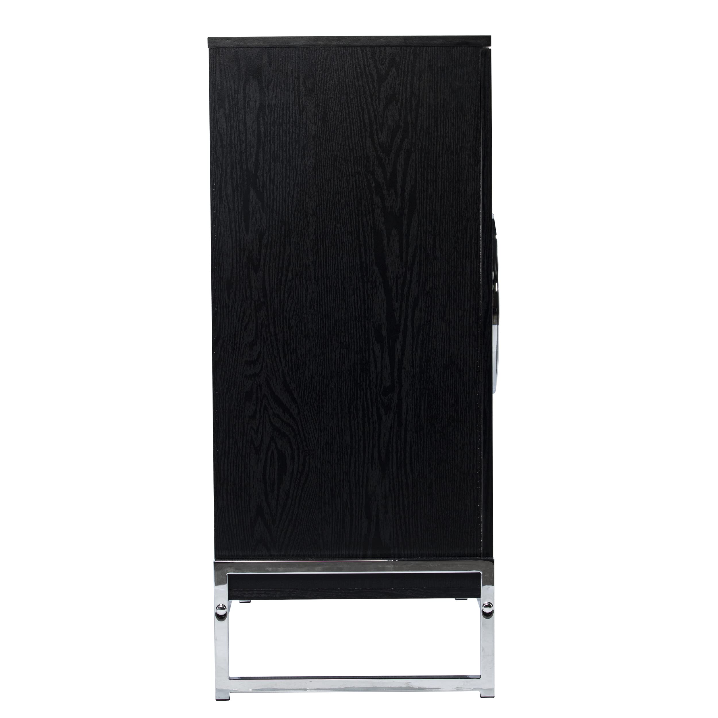 SEI Furniture Pierton Double-Door Bar Cabinet with Glass Shelves - Modern Black Liquor Storage for Home Bar, Dining Room or Office - Perfect for Entertaining Guests & Organizing Wine Bottles