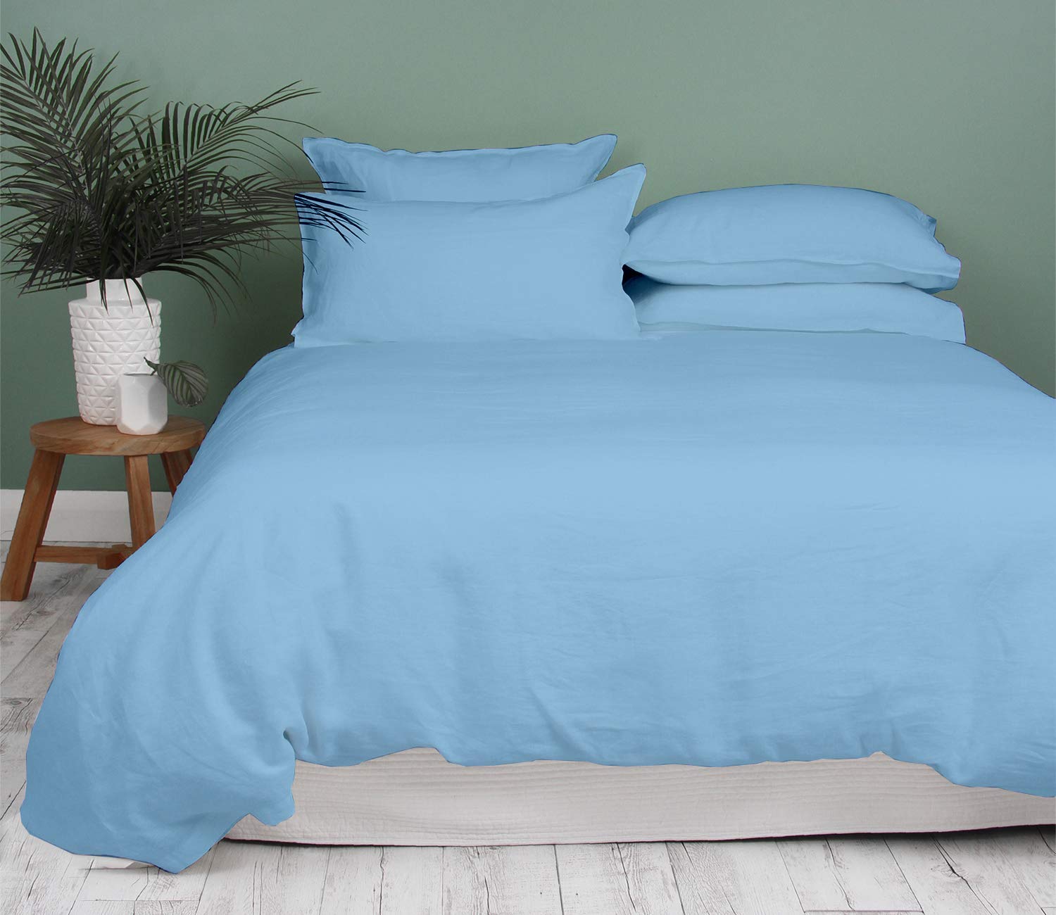 Luxury 1000 Thread Count Egyptian Cotton Duvet Cover Set - Cal King Size with 2 Pillow Shams | 100% Long Staple Cotton, Silky Soft & Breathable | 3-Piece All Season Bedding Set with Hidden Zipper (Sky Blue) | Perfect for Master Bedroom, Guest Room & Hotel Style Decor