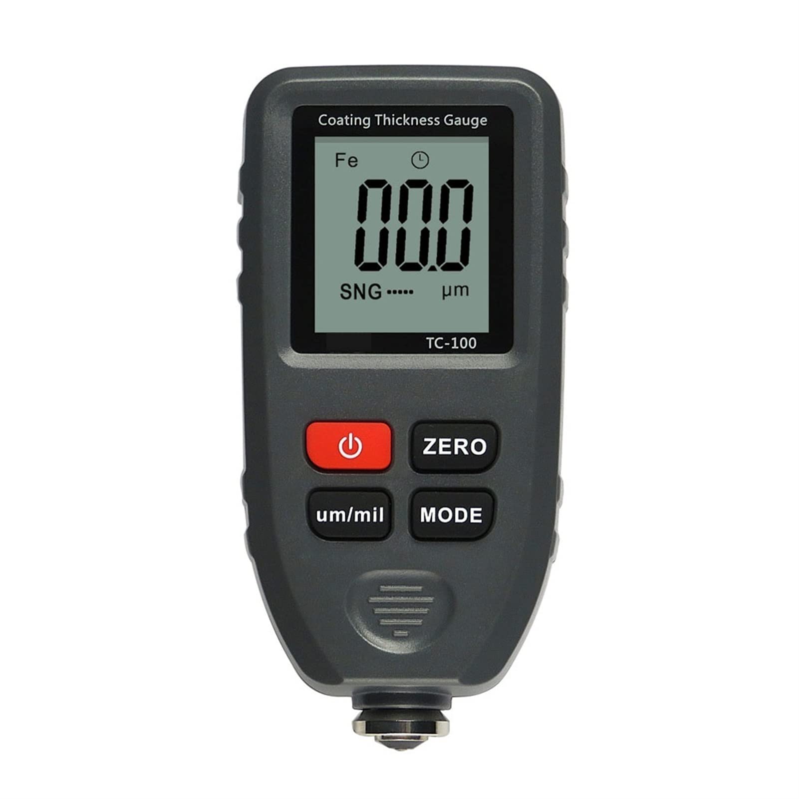KIRANDY TC100 Coating Thickness Gauge - Digital Paint & Film Thickness Tester for Cars, Metal (FE/NFE) - Russian Manual Included - Black/Grey | Automotive Repair, Quality Control, Industrial Measurement