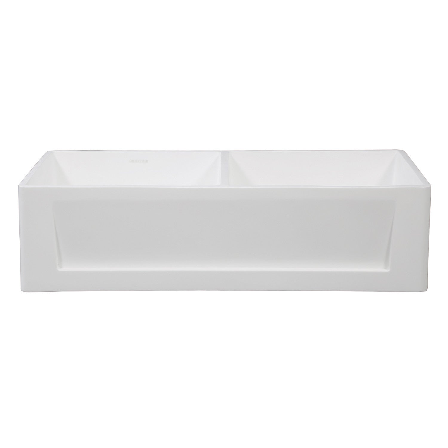 Arcticstone 36 Inch White Farmhouse Kitchen Sink - Double Bowl Apron Front Solid Surface Sink with 2 Strainers, Matte Finish - Perfect for Modern Farmhouse & Rustic Kitchen Designs