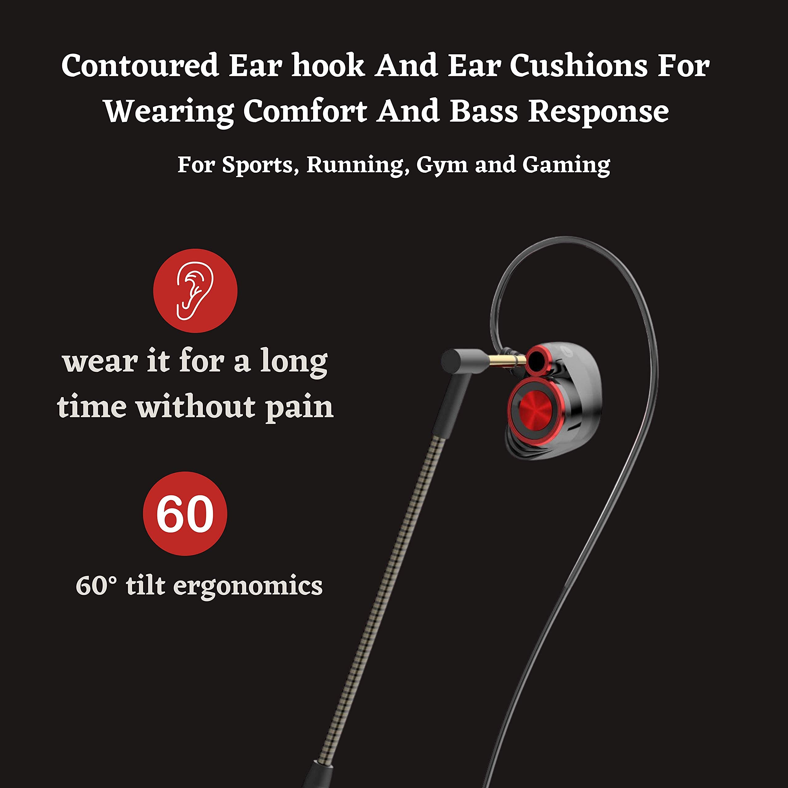 HP PS4 Gaming Earbuds with Mic - Stereo Bass In-Ear Headphones, Detachable Dual Microphone & Volume Control for Mobile, Xbox One, PS4, PC - Perfect for Competitive Gaming & Online Chatting