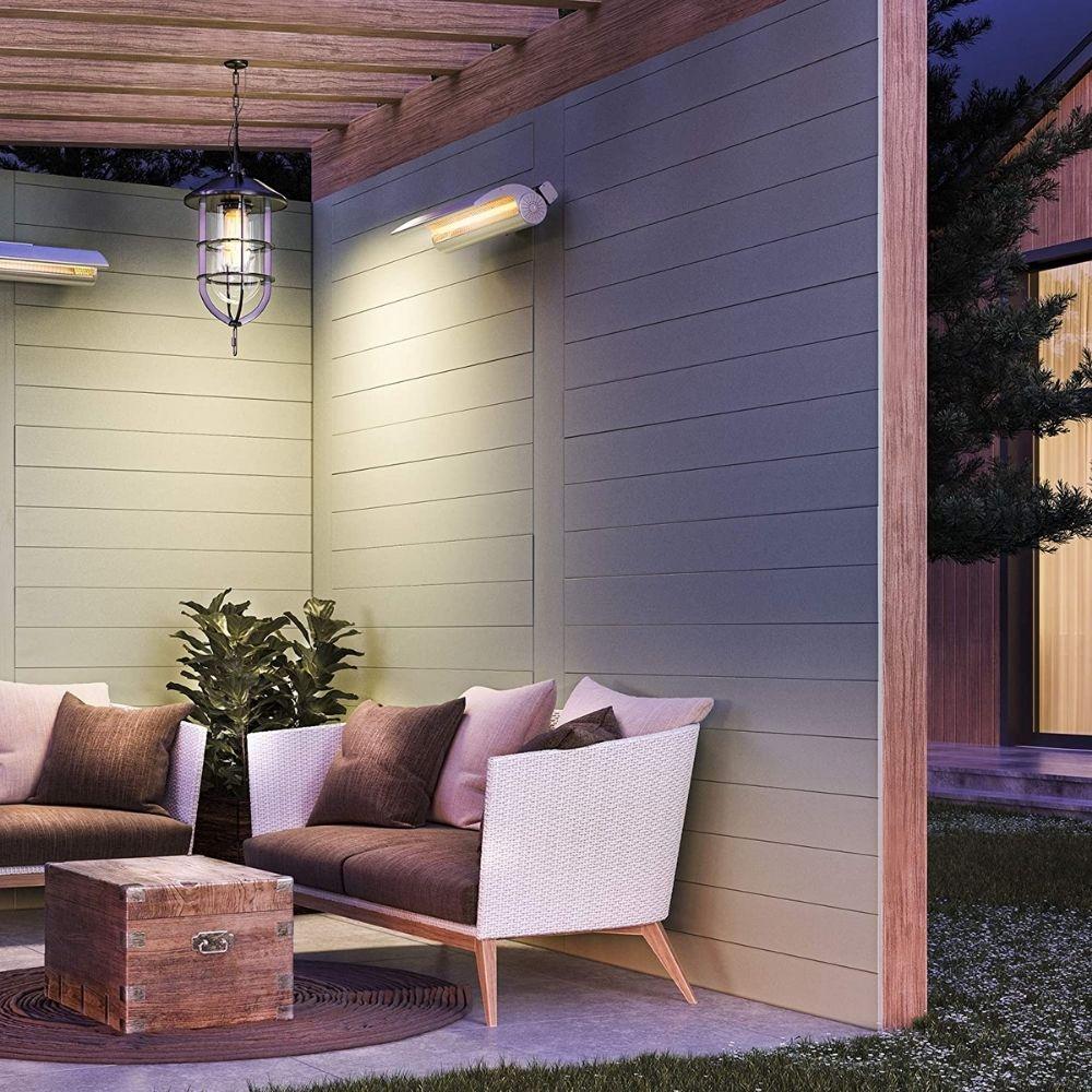 Dimplex DSH20W Indoor/Outdoor Infrared Patio Heater - 1500W Electric Space Heater with Adjustable Thermostat, Wall Mount or Freestanding, Perfect for Patio, Deck, Garage & Outdoor Dining Areas