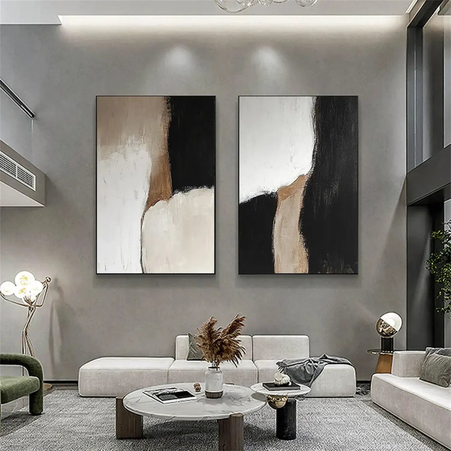 Abstract Tranquility Set of 2 Wall Art Paintings - Modern Canvas Prints for Living Room, Bedroom & Office Decor #WS193 | Home & Office Wall Decorations
