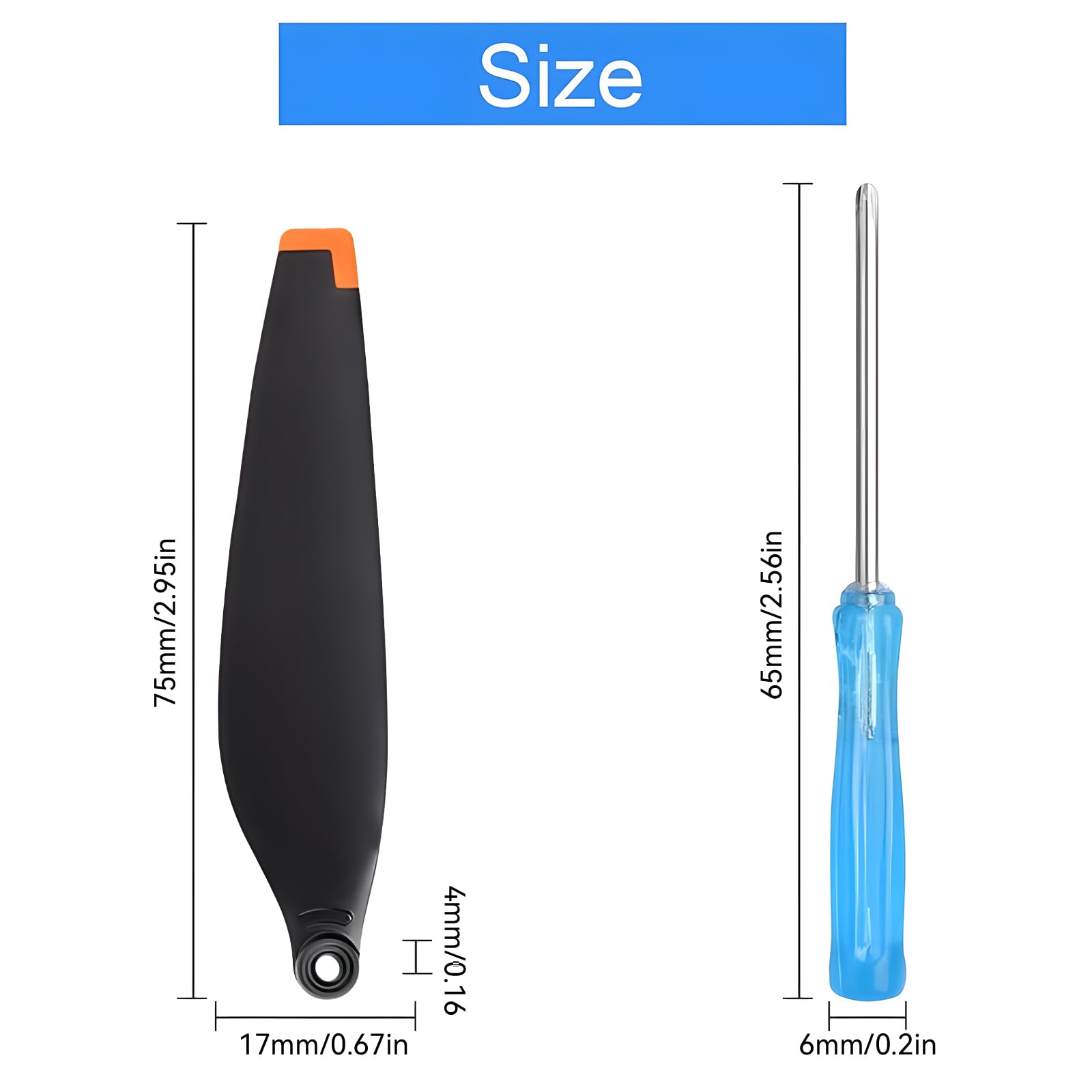 32Pcs DJI Mini 3 Replacement Propellers - Low Noise Drone Propeller Blades with Exclusive Screws & Orange Tip Screwdrivers | Perfect for Aerial Photography, Travel Vlogging & Outdoor Adventures