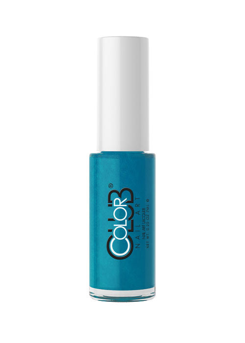 Color Club Nail Art Striper Brush - Vibrant Aqua Blue Nail Polish for Professional Salon & DIY Nail Designs - Perfect for Manicures, Pedicures, and Creative Nail Art