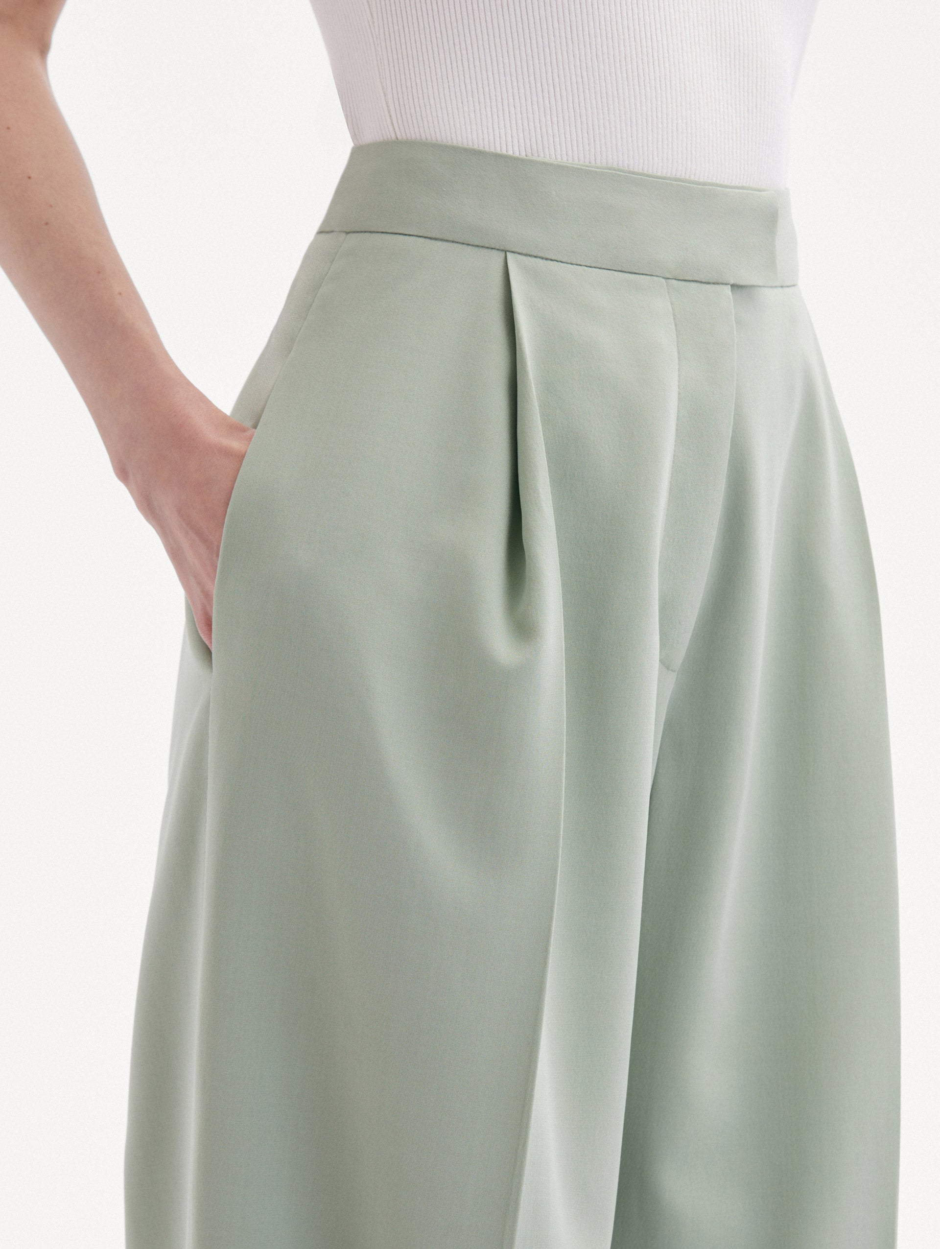 Luxury Wide Leg Silk Georgette Pants for Women - Elegant High Waist Palazzo Trousers - Perfect for Office Wear, Evening Parties & Special Occasions