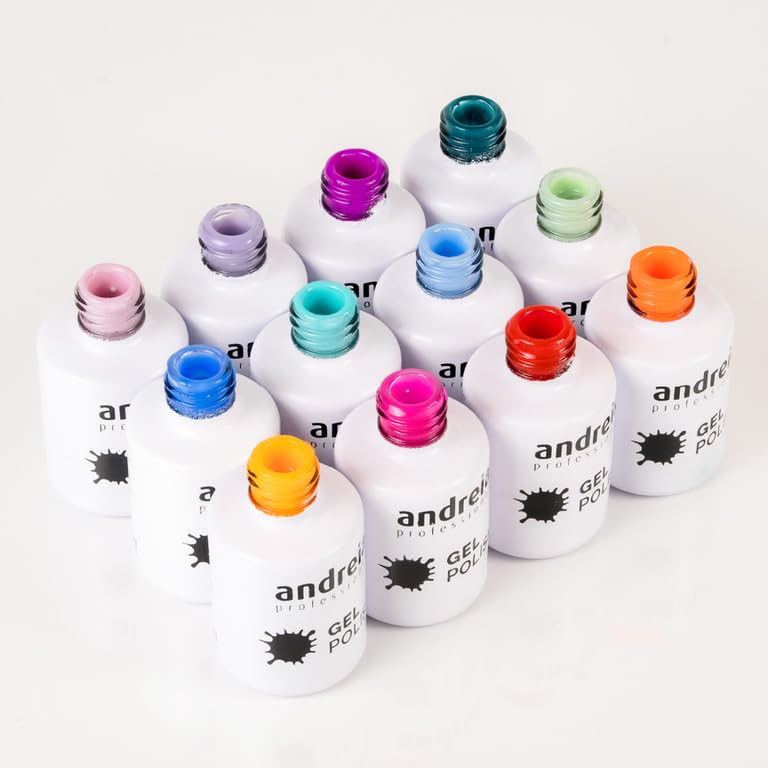 Andreia Semi-Permanent UV LED Gel Nail Polish - Long Lasting 4 Weeks French Manicure with Intense Shine - Color 277 Silver Glitter in Grey & Purple Shades - 10.5ml Bottle - Perfect for Salon, Home Nail Art & Special Occasions