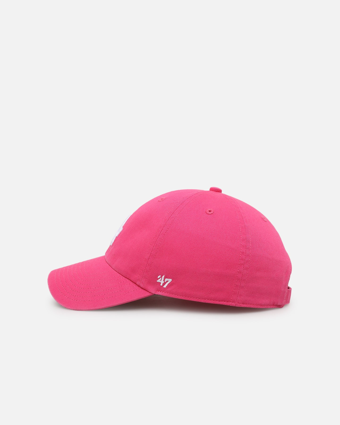 47 Brand Los Angeles Dodgers 'Ballpark' 47 Clean Up Adjustable Strapback Hat in Magenta - Perfect for Baseball Games, Fan Gear & Casual Streetwear