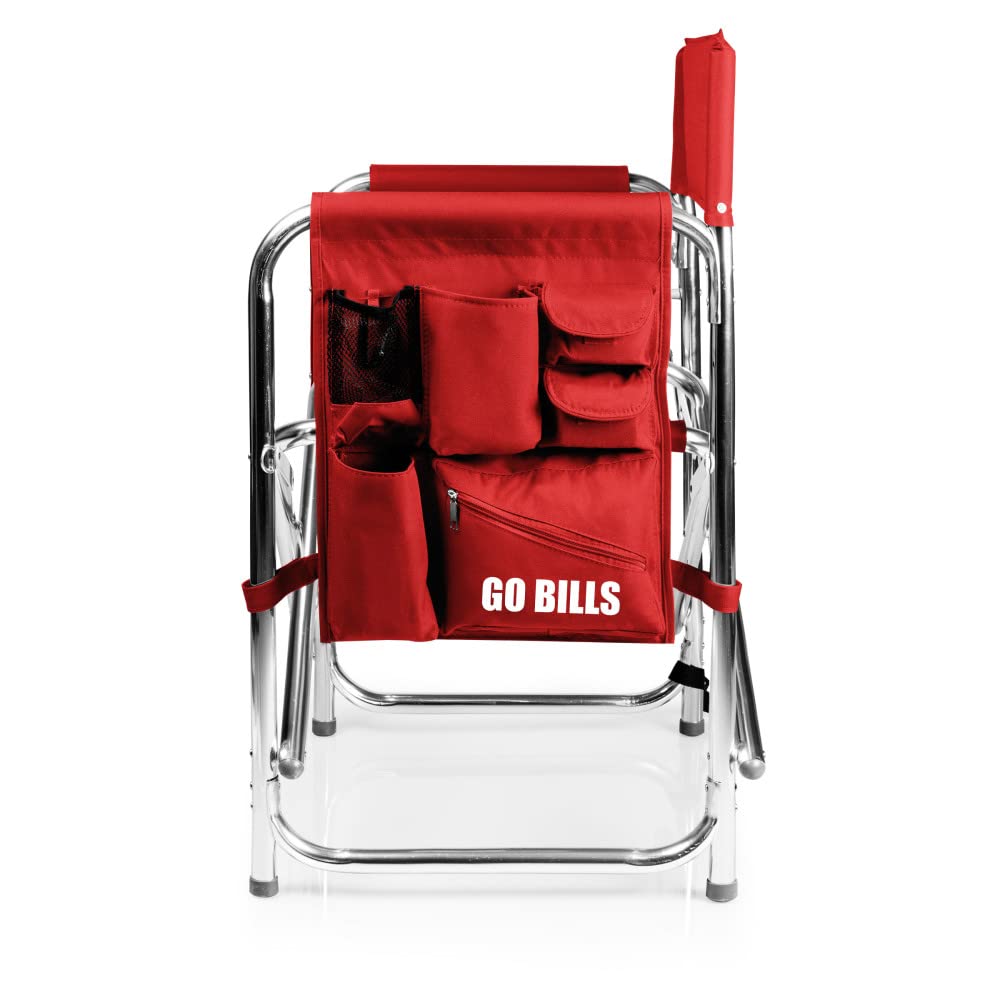 NFL Sports Chair with Side Table - Portable Unisex-Adult Beach & Camp Chair for Outdoor Games, Tailgating, Picnics & Backyard Relaxation