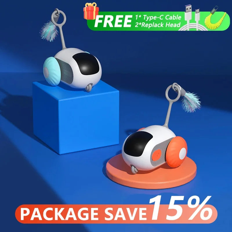 Automatic Rolling Smart Cat Toy Car with Remote Control - Interactive Pet Toy for Indoor Play, Exercise & Entertainment - Perfect for Kittens & Adult Cats