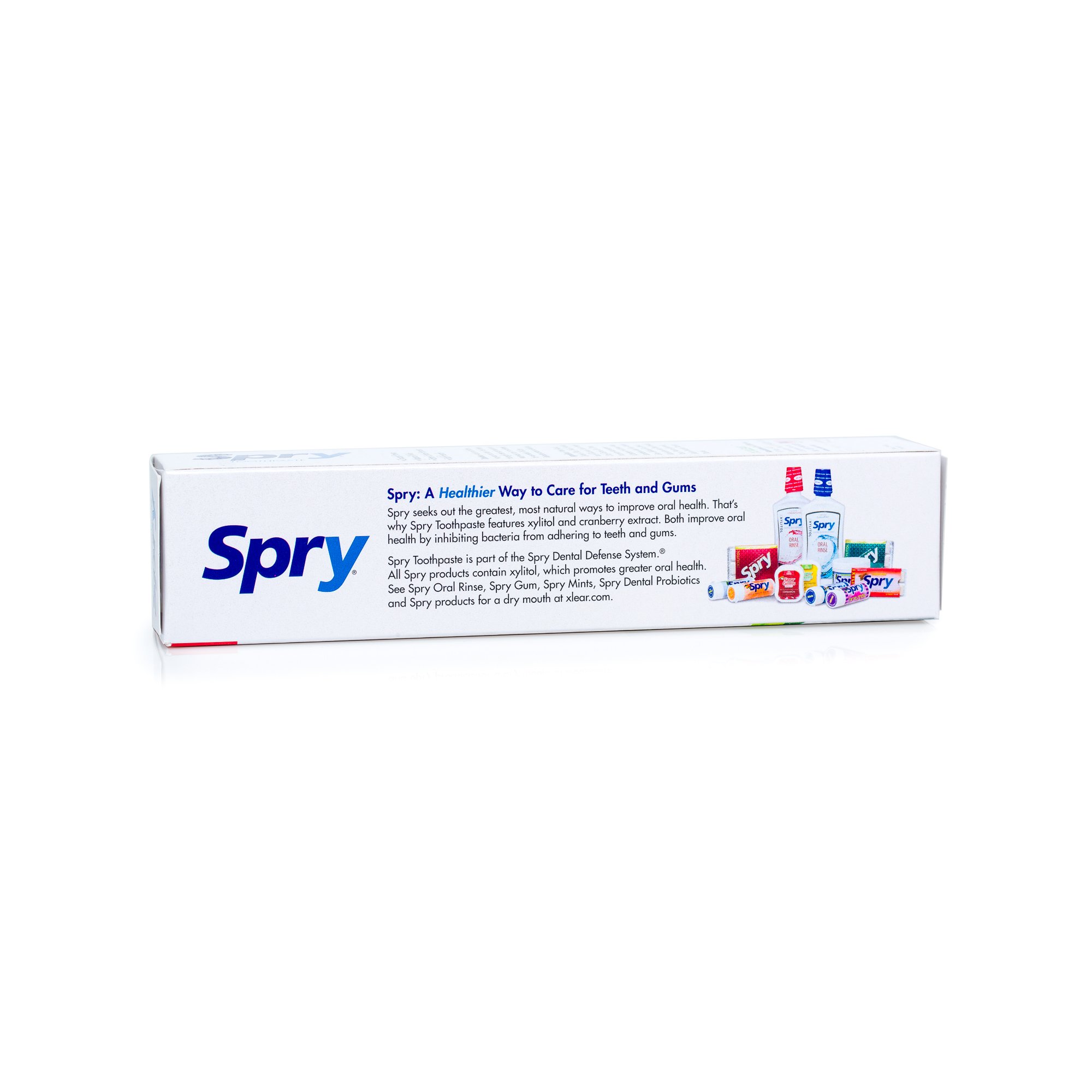 Spry Xylitol Toothpaste 5oz - Fluoride Free Natural Toothpaste for Adults & Kids, Teeth Whitening & Breath Freshening with Spearmint Flavor | Moisturizing Oral Care for Fresh Mouth | Perfect for Daily Use, Travel & Family Oral Hygiene