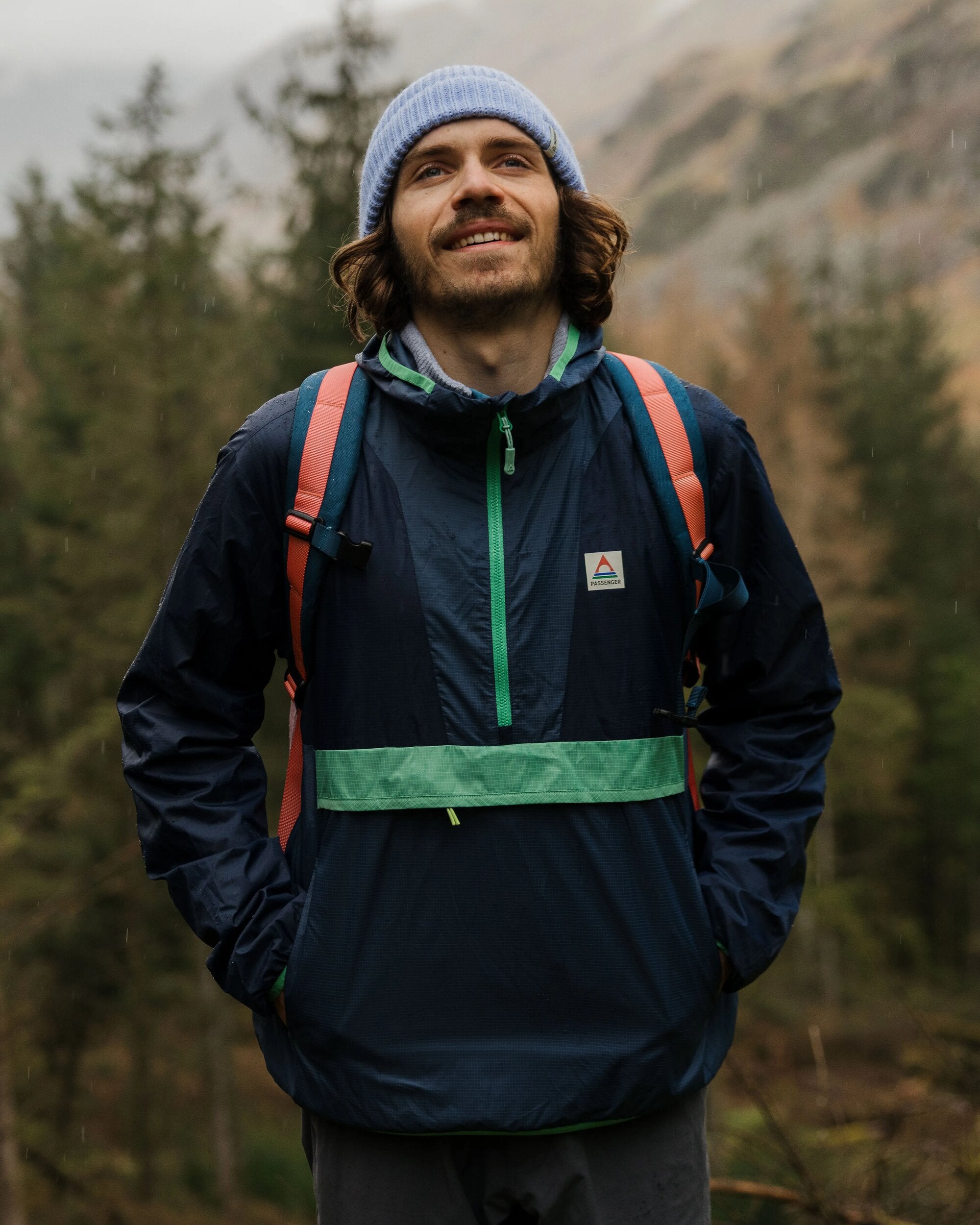 Gusto Recycled Windshell Pullover Jacket - Eco-Friendly Lightweight Windbreaker for Men & Women | Rich Navy/Dark Denim | Perfect for Hiking, Running & Outdoor Activities