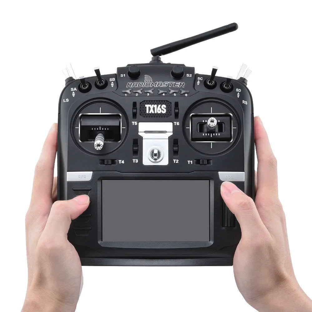 RadioMaster TX16S 2.4GHz 16-Channel Multi-Protocol Radio Transmitter with OpenTX System and Hall Effect Gimbals - Perfect for RC Drones, Airplanes, and FPV Racing