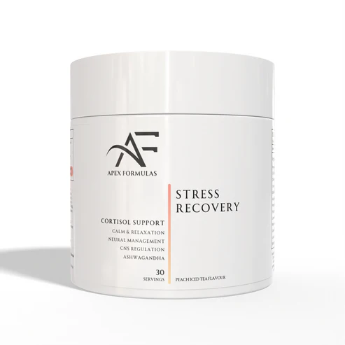 Apex Formulas Stress Recovery Supplement 300g - Peach Iced Tea Flavor with Ashwagandha, Magnesium & Antioxidants | Natural Stress Relief, Relaxation & Sleep Support for Busy Professionals & Students